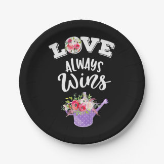 Love Always Win Paper Plates