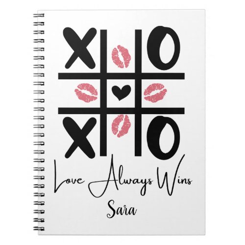 Love Always Wins _ Cute Valentine Day Hugs Kisses Notebook