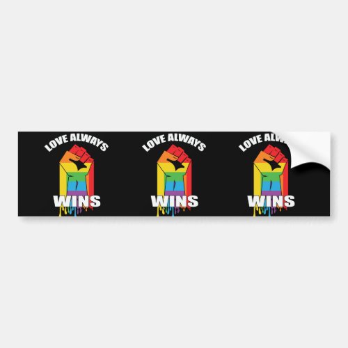 Love Always Wins Gay LGBT Bumper Sticker