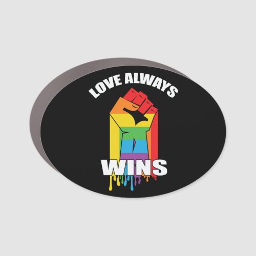 Love Always Wins Gay LGBT Car Magnet