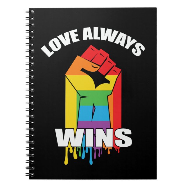 Love Always Wins Gay LGBT Notebook (Front)