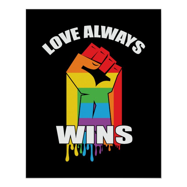 Love Always Wins Gay LGBT Poster (Front)