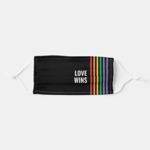 Love Always Wins LGBT Rainbow Stripes Gay Pride Adult Cloth Face Mask