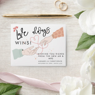 love always wins lotto ticket wedding favor  envelope