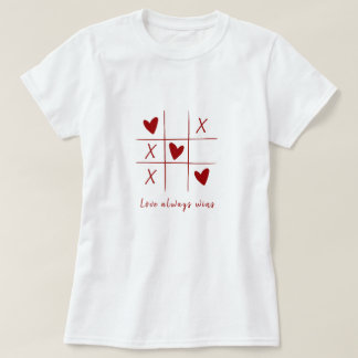 Love Always wins Quote l Red Heart Playful  T-Shirt