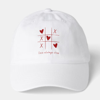 Love Always wins Quote l Red Hearts Playful  Hat