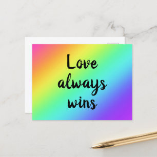 Love Always Wins Rainbow Postcard