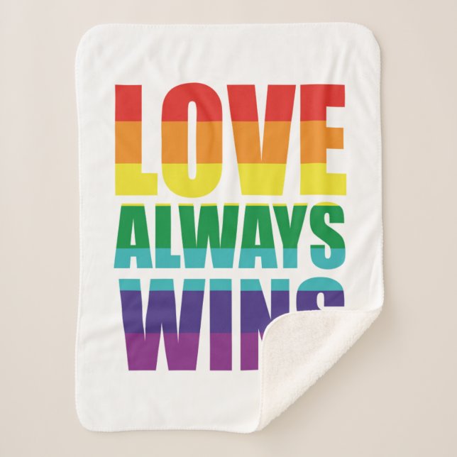 Love Always Wins Sherpa Blanket (Front)