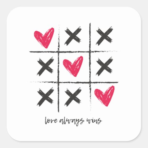 Love always wins square sticker