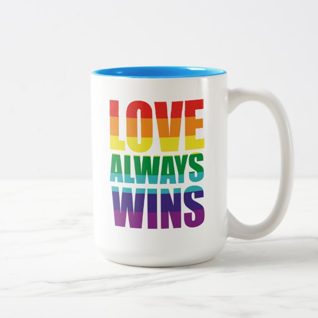 Love Always Wins Two-Tone Coffee Mug (Right)