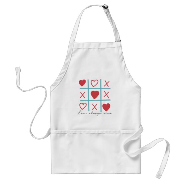 Love Always Wins Valentine Day Adult Apron (Front)