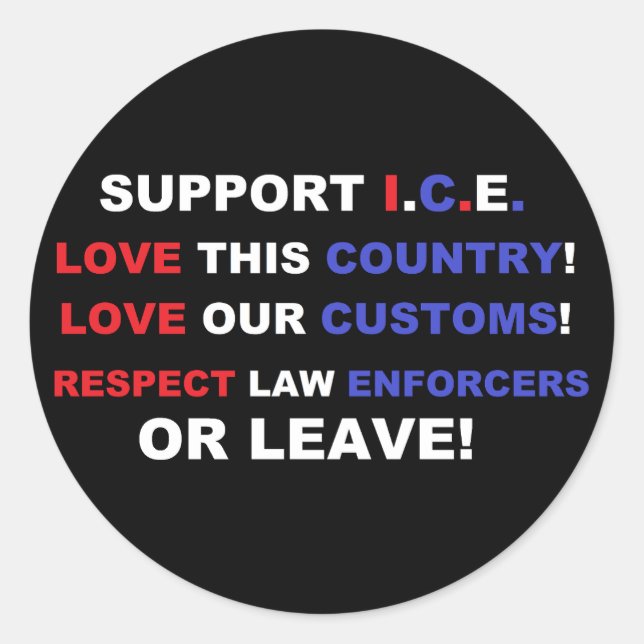 Love America Classic Round Sticker (Front)