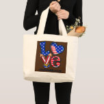 Love America Independence Day 4th of July 2nd Large Tote Bag