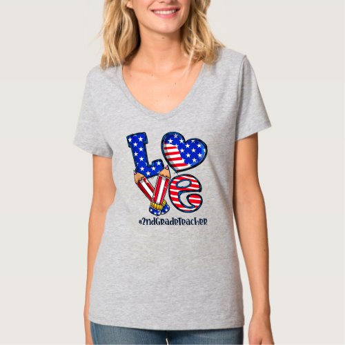 Love America Independence Day 4th of July 2nd T_Shirt
