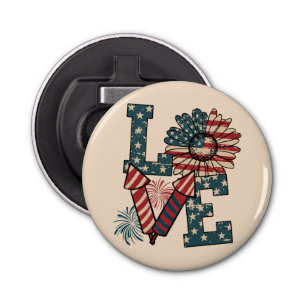 LOVE America Independence Day Bottle Opener