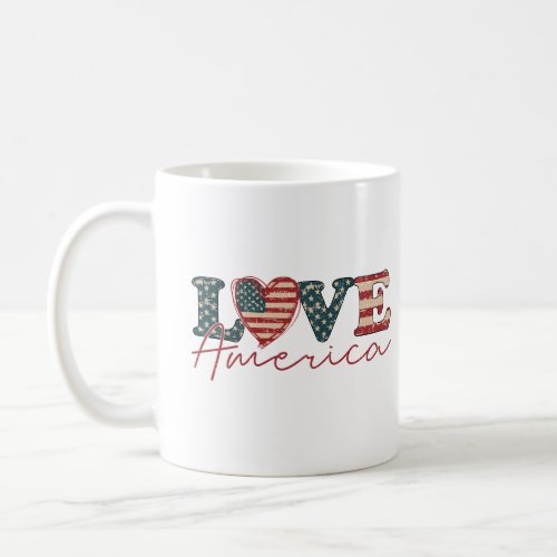 LOVE America Independence Day Coffee Mug