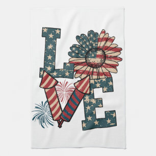LOVE America Independence Day Kitchen Towel