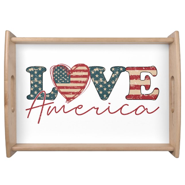 LOVE America Independence Day Serving Tray (Front)