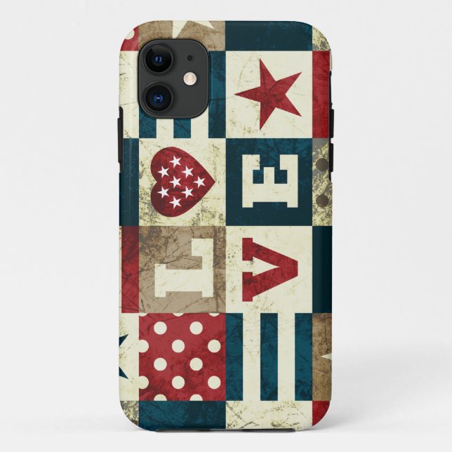 Love America Patriotic Case-Mate iPhone Case (Back)