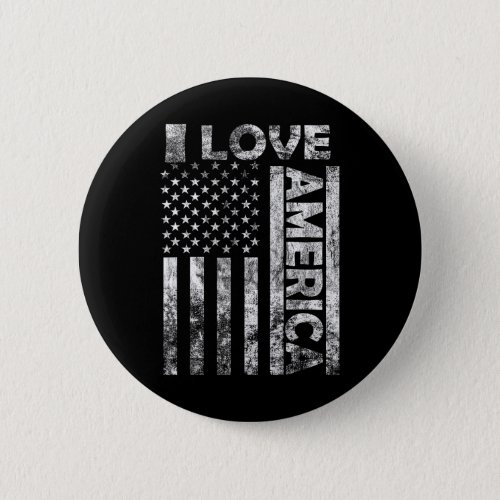 Love America Shirt Usa Flag 4th July Independence  Button