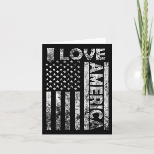 Love America Shirt Usa Flag 4th July Independence  Card