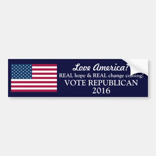 Love America_Vote Republican 2016 Bumper Sticker