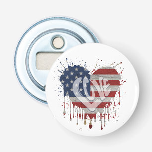 Love American Flag Bottle Opener
