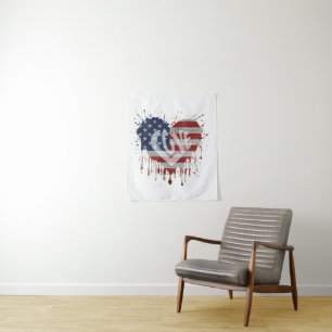 Love American Flag Tapestry