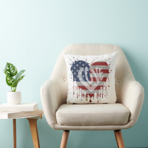 Love American Flag Throw Pillow
