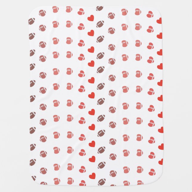 Love American Football - Gridiron Fans Heart Baby Blanket (Front)