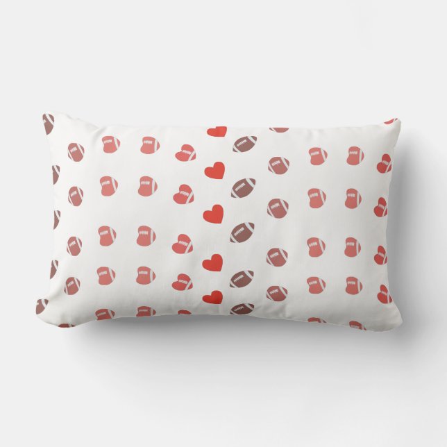 Love American Football - Gridiron Fans Heart Lumbar Pillow (Front)