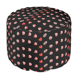 Love American Football - Gridiron Fans Heart Pouf