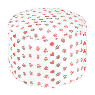 Love American Football - Gridiron Fans Heart Pouf