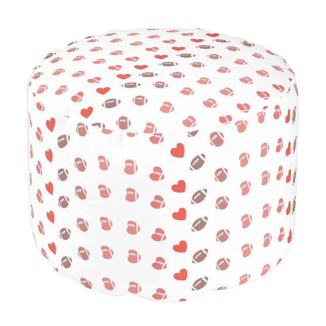 Love American Football - Gridiron Fans Heart Pouf (Angled Back)