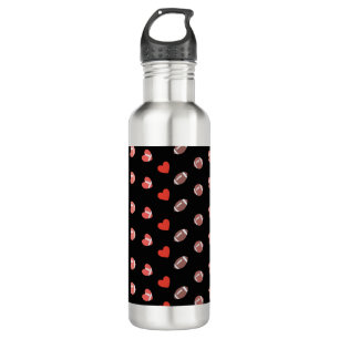 Love American Football - Gridiron Fans Heart Stainless Steel Water Bottle