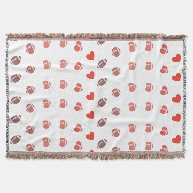 Love American Football - Gridiron Fans Heart Throw Blanket (Front)