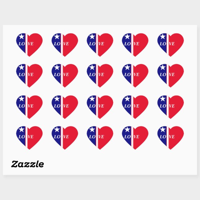 Love AMERICAN STYLE  Heart Sticker (Sheet)