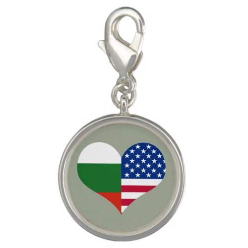 Love AmericanUSA and Bulgarian Flag Charm