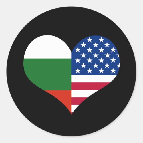 Love AmericanUSA and Bulgarian Flag Classic Round Sticker