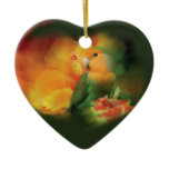 Love Among The Hibiscus Heart Ornament