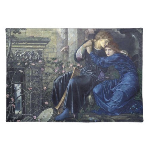Love Among the Ruins by Edward Burne_Jones Cloth Placemat