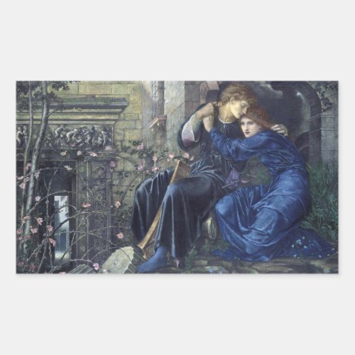 Love Among the Ruins by Edward Burne_Jones Rectangular Sticker