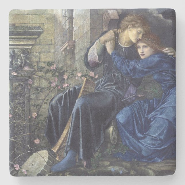 Love Among the Ruins (by Edward Burne-Jones) Stone Coaster (Front)
