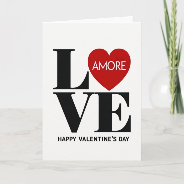 Love Amore Valentines Day Card (Front)