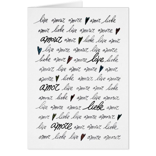 "Love Amour Amore Liebe Amor" Cards (Front)