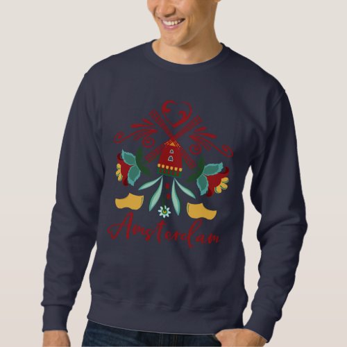 Love Amsterdam Netherlands Abstract Holland Design Sweatshirt