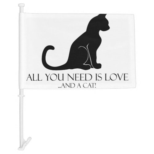 Love And A Cat Car Flag