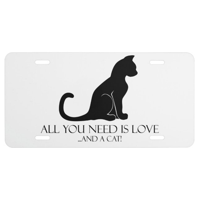 Love And A Cat License Plate (Front)