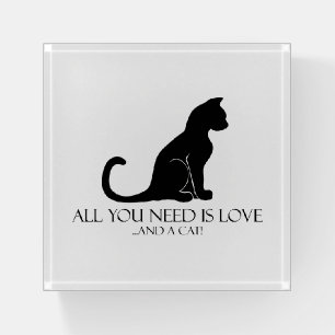 Love and A Cat Paperweight