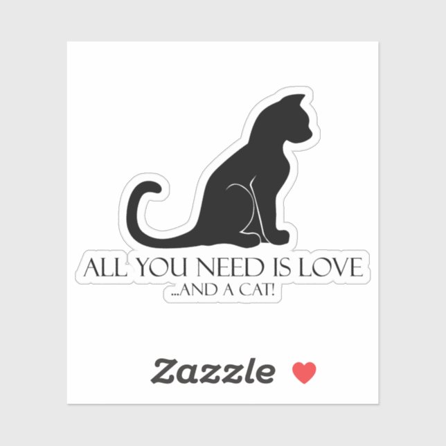 Love and A Cat Sticker (Sheet)